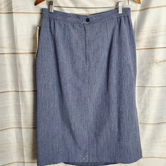 Vintage 90s Pencil Skirt Womens Size 14 Executive Collection Blue Career - Picture 4 of 9